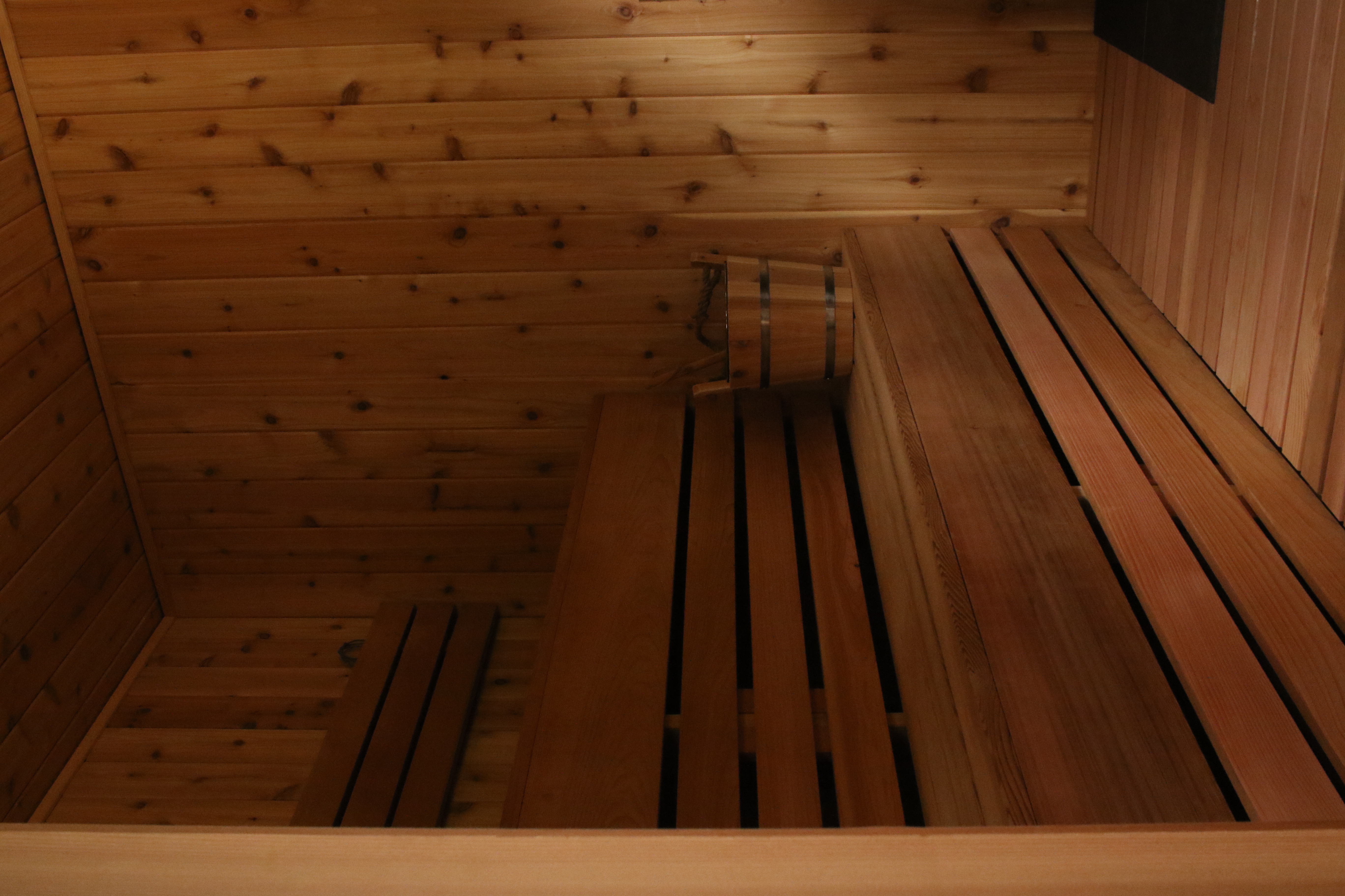 Cedar sauna finished in a Pacific Northwest garden